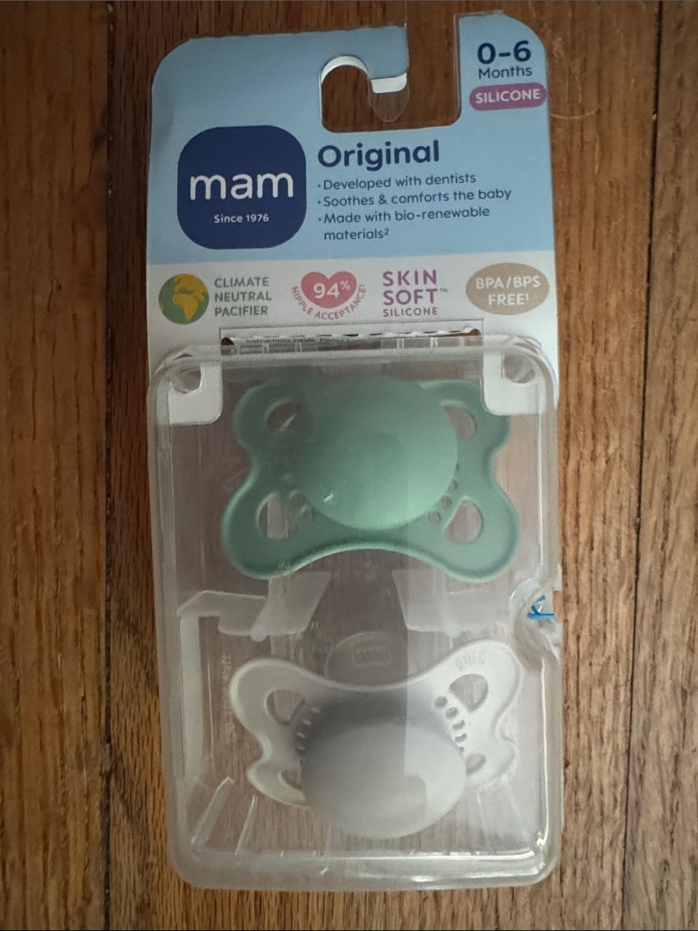 mam Original Silicone Pacifiers  (Set of 2) NWT